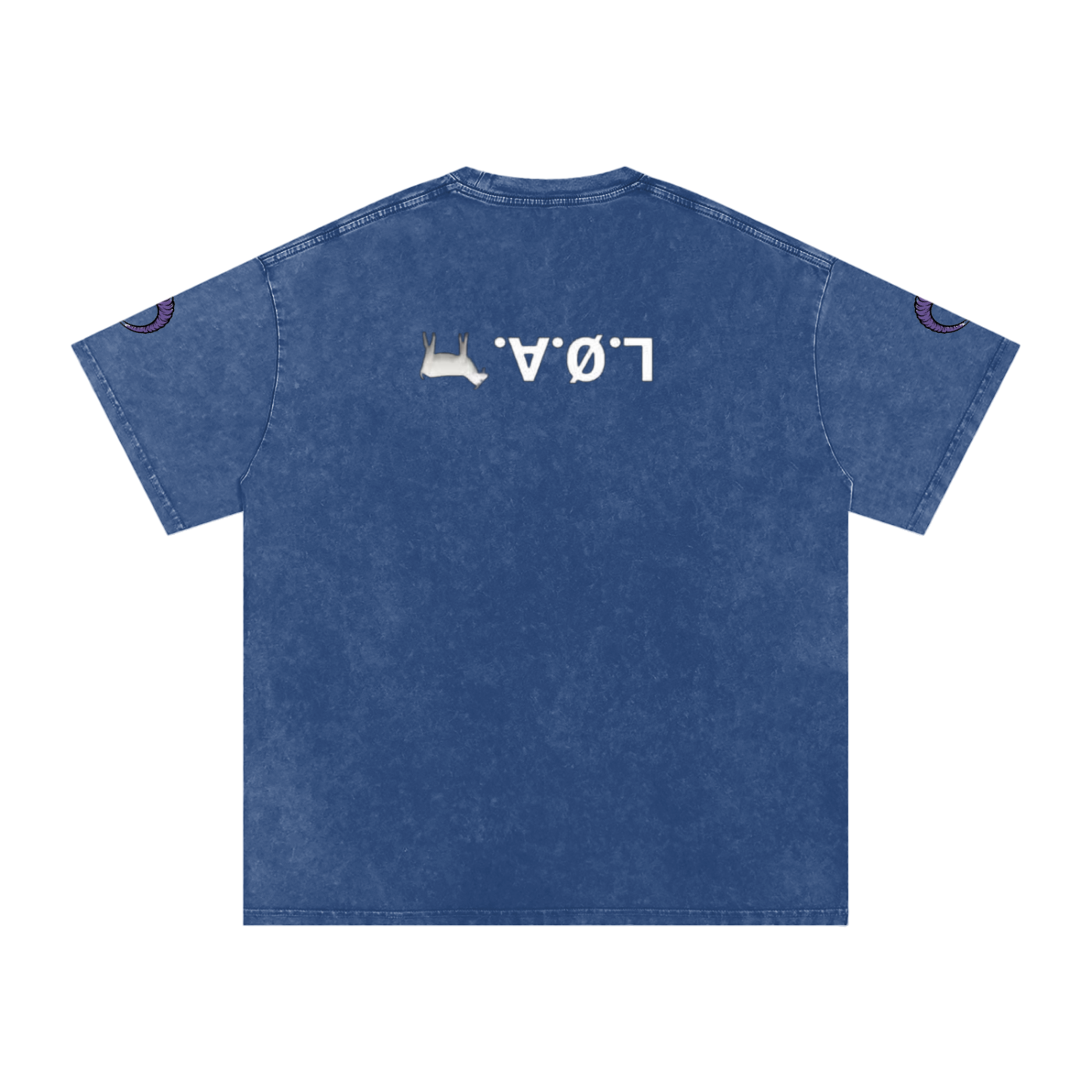 snow washed oversized cotton t-shirt with vintage streetwear design