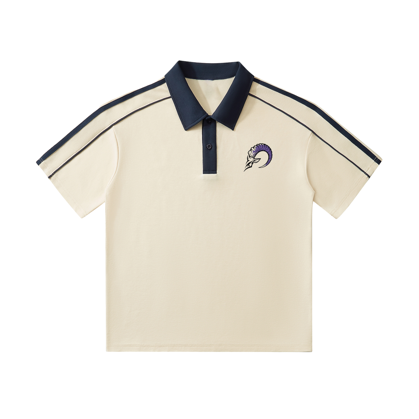 Contrast collar polo shirt with short sleeve casual streetwear design