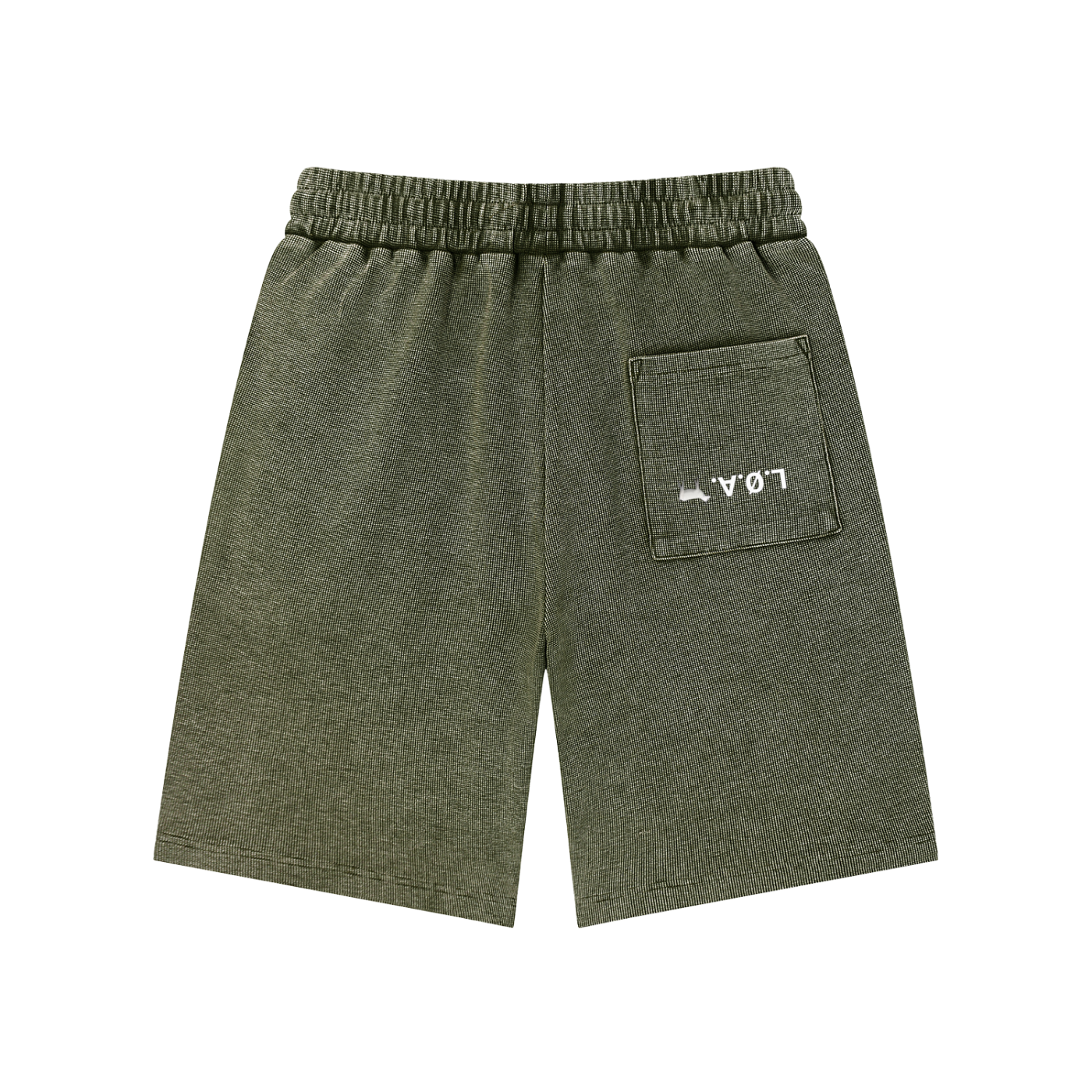 Mineral wash waffle knit shorts with textured streetwear design