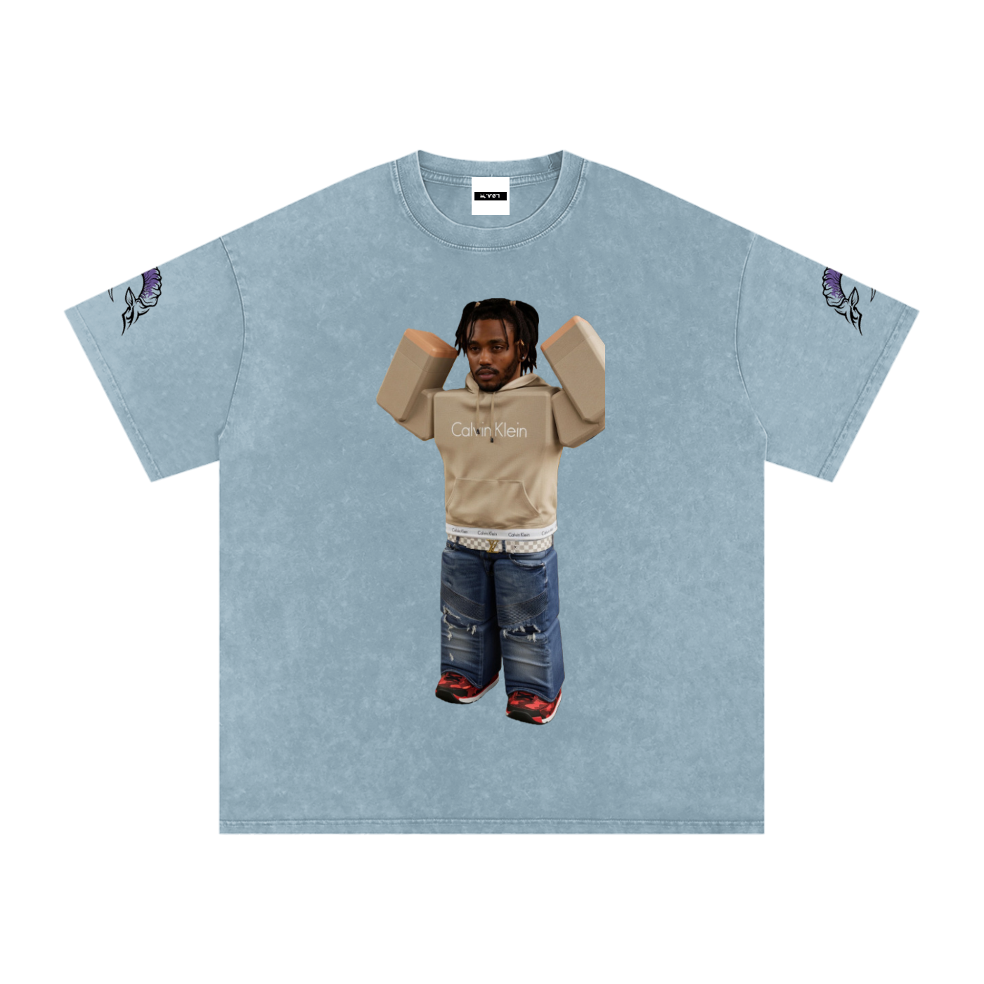 Snow Washed Oversized Cotton T-Shirt