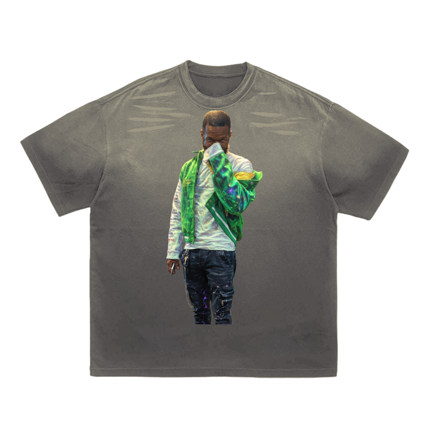 YKYK Tiger Stripe Gradient Washed T-Shirt