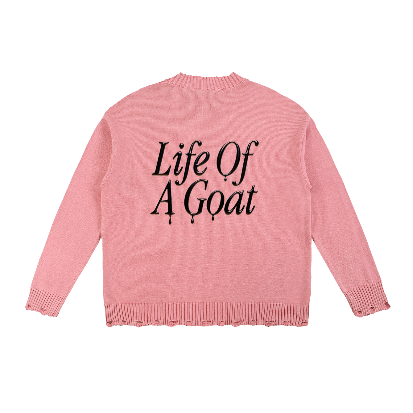 Life of a Goat Shadow Vintage Washed Distressed Sweater | L.O.A.G. Streetwear
