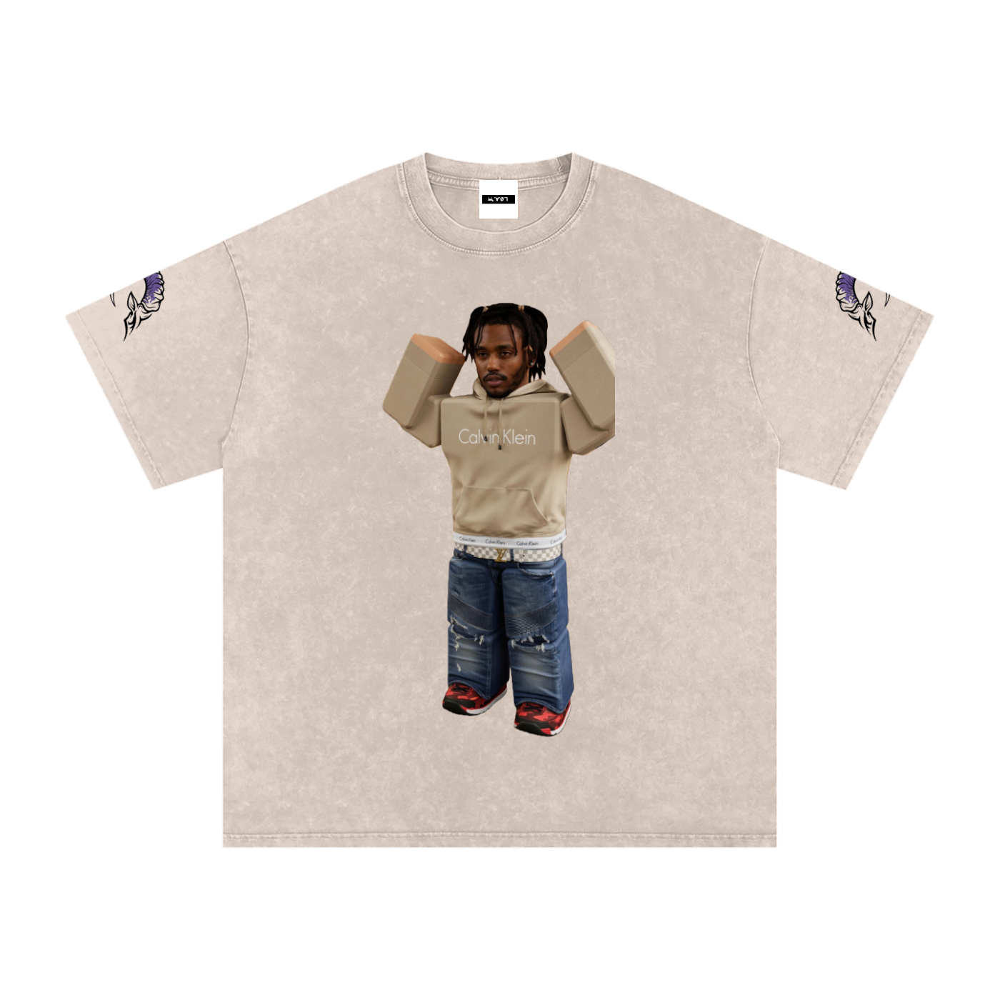 Snow Washed Oversized Cotton T-Shirt