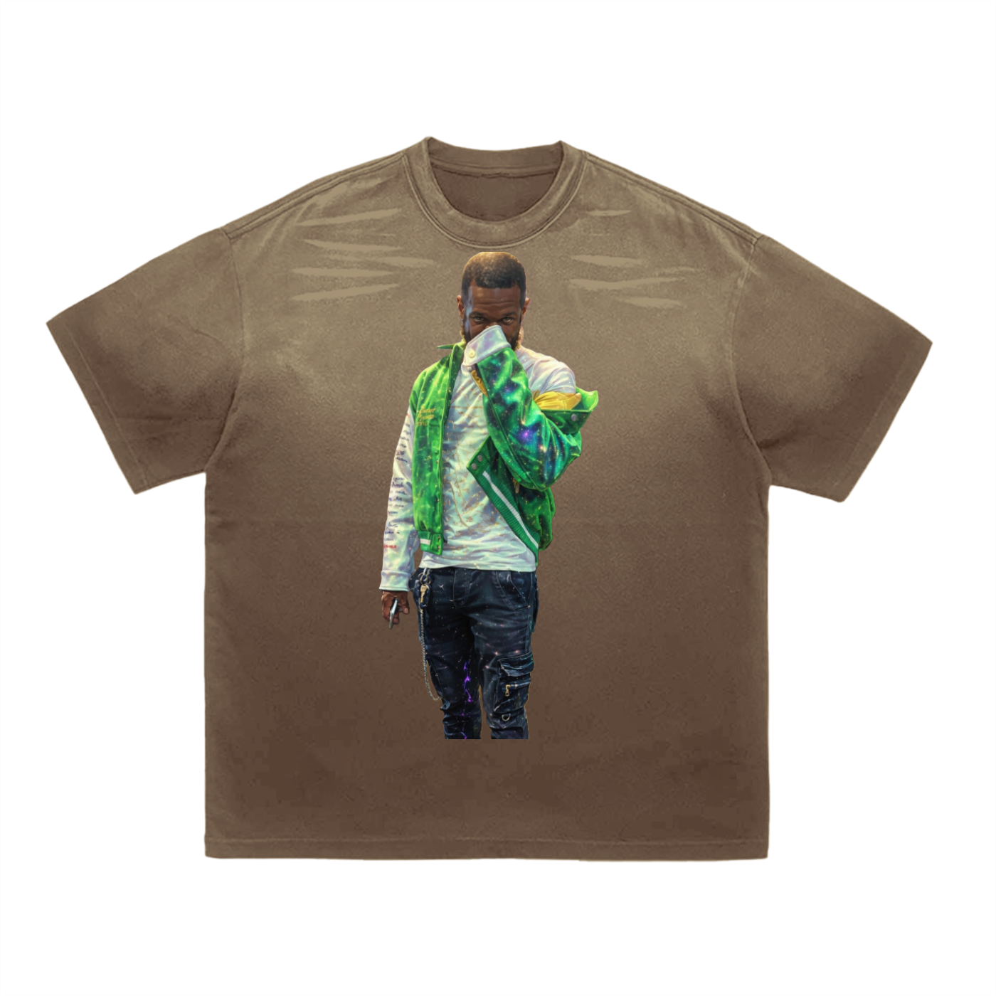 YKYK Tiger Stripe Gradient Washed T-Shirt