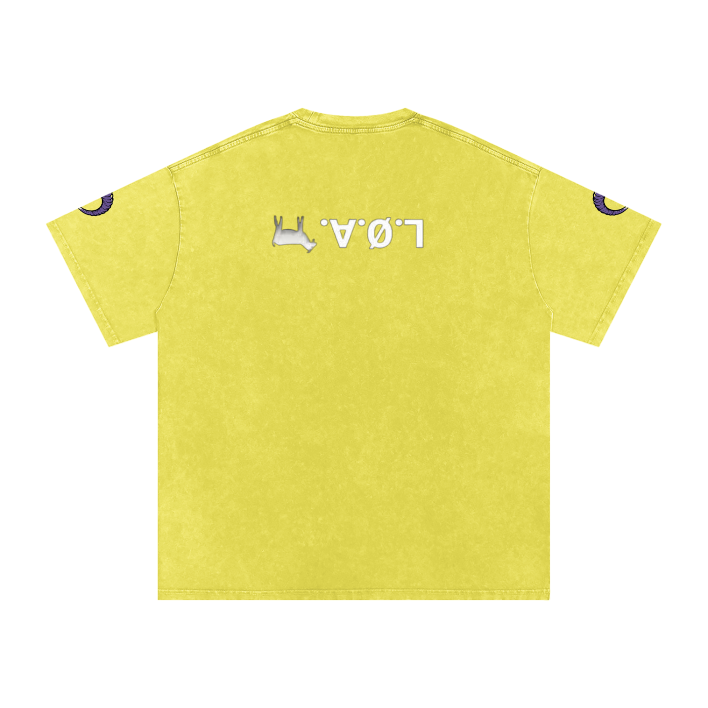 snow washed oversized cotton t-shirt with vintage streetwear design
