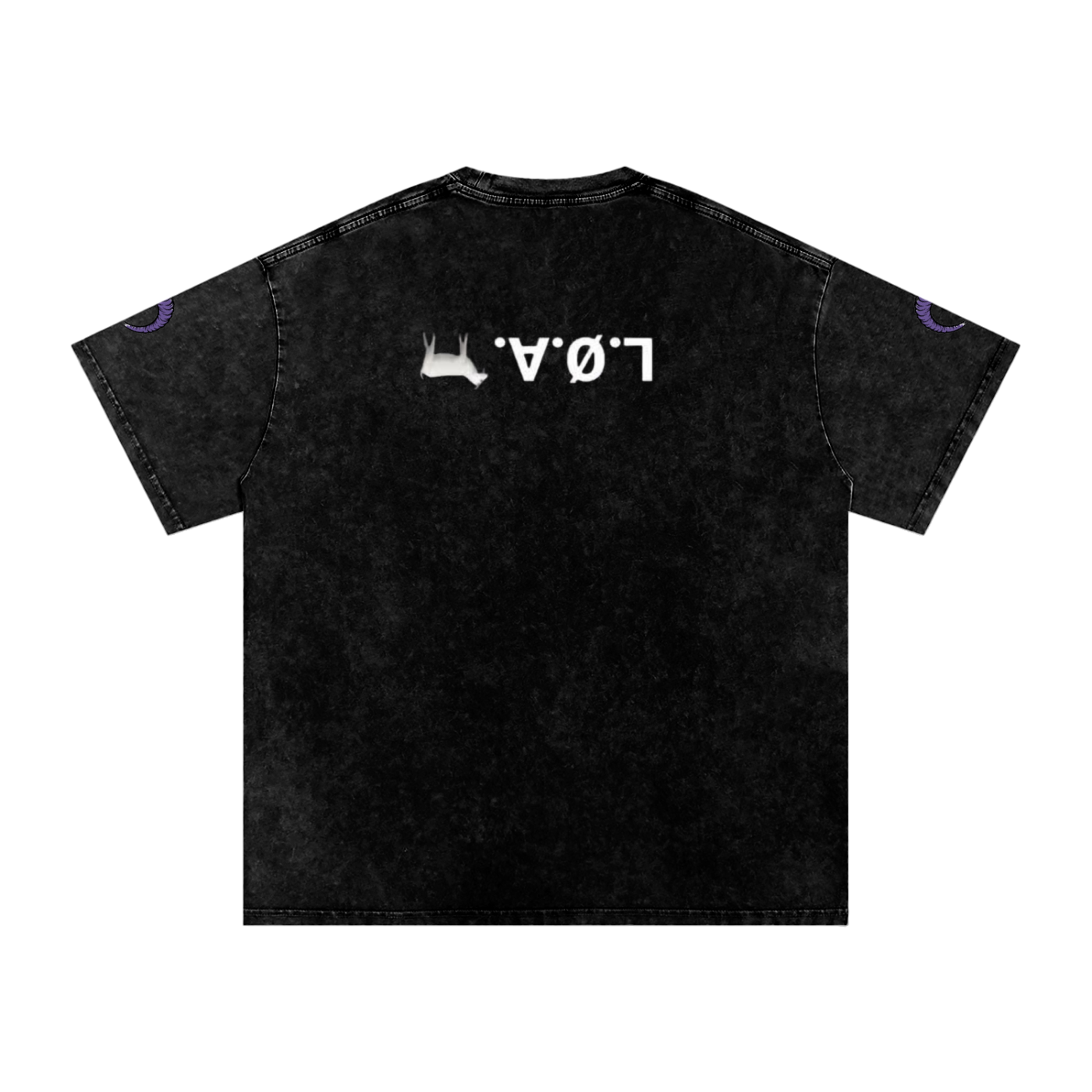 snow washed oversized cotton t-shirt with vintage streetwear design