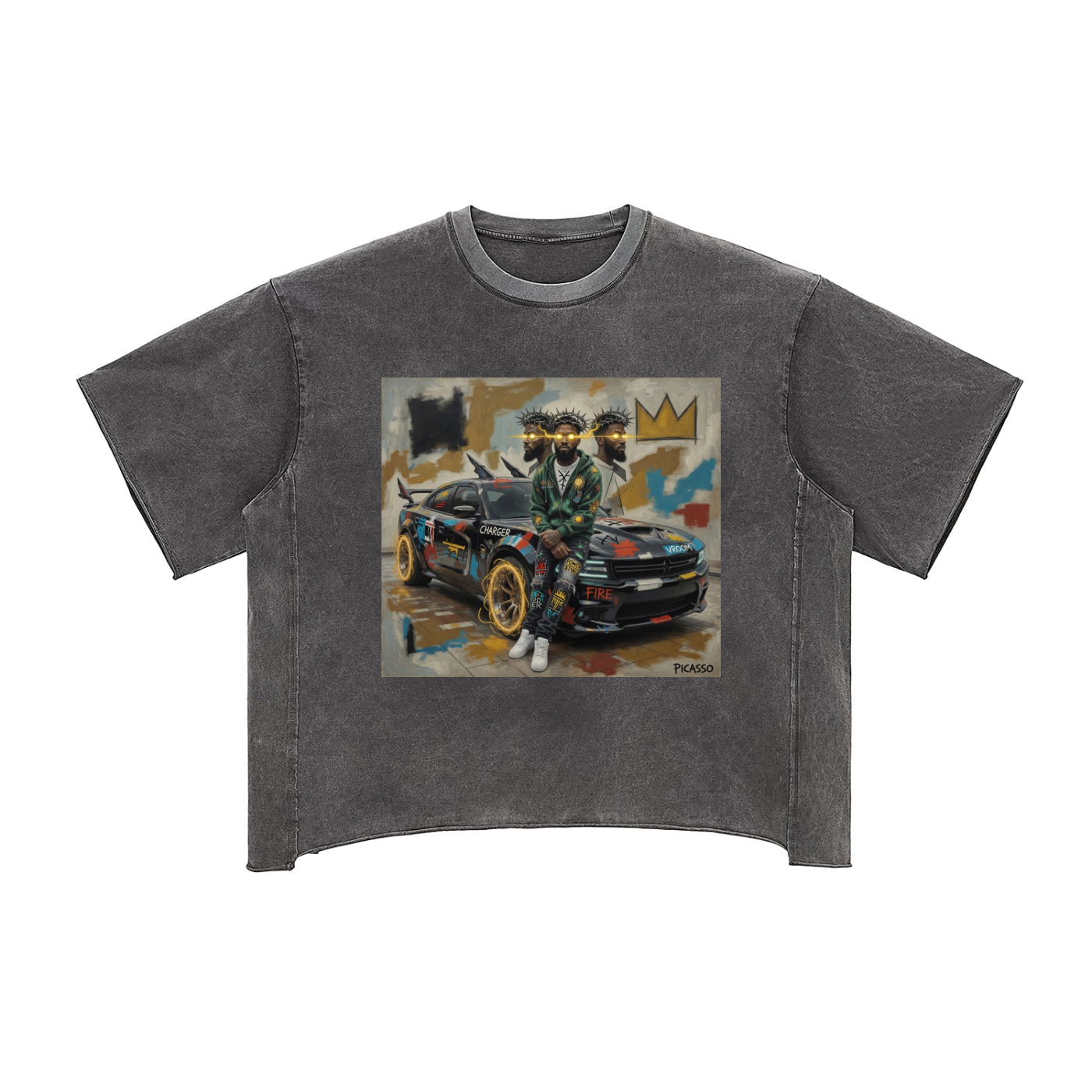 Raw Edge Snow Washed Boxy T-Shirt