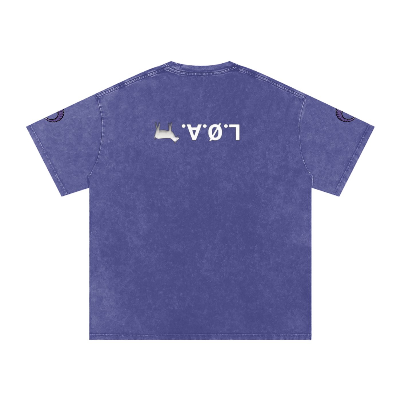 snow washed oversized cotton t-shirt with vintage streetwear design