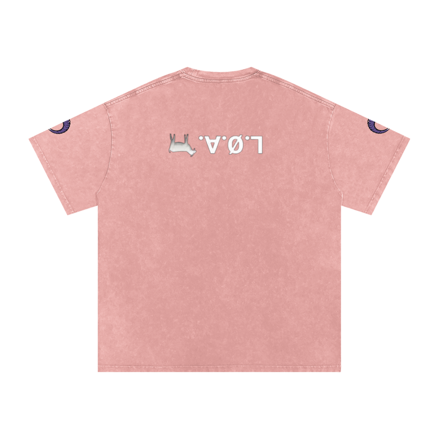 snow washed oversized cotton t-shirt with vintage streetwear design