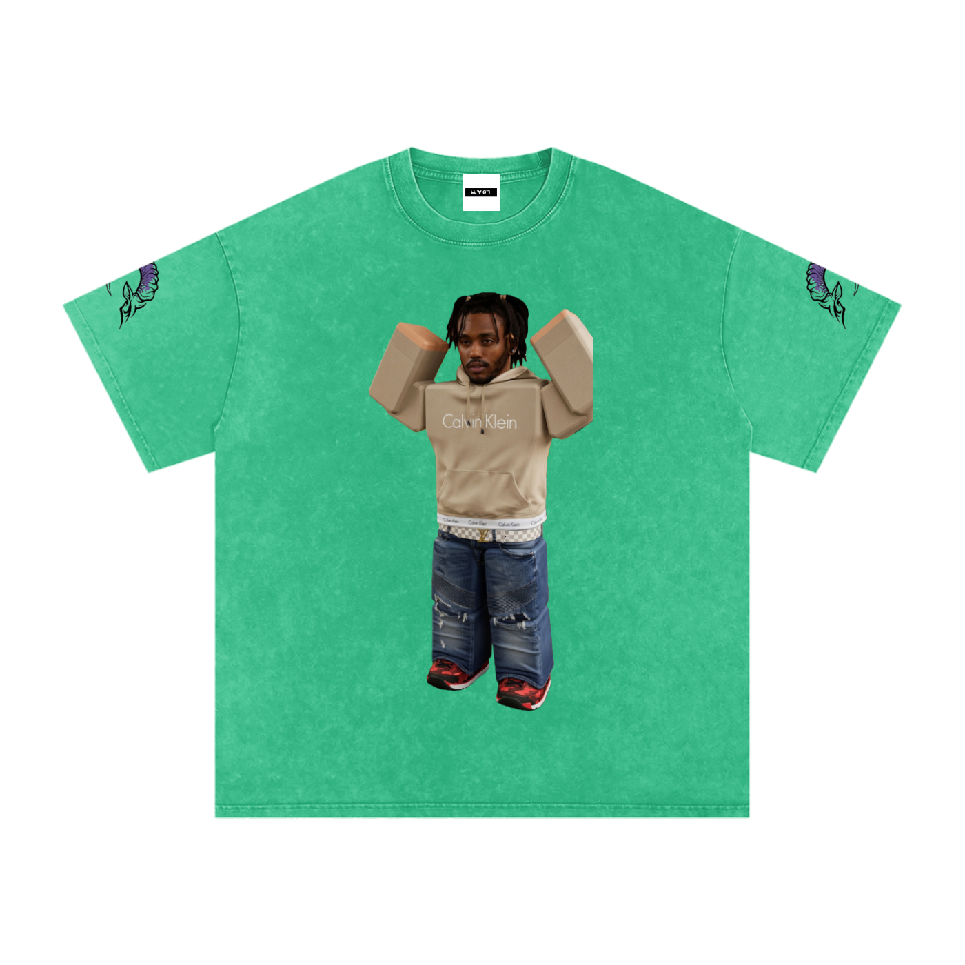 Snow Washed Oversized Cotton T-Shirt