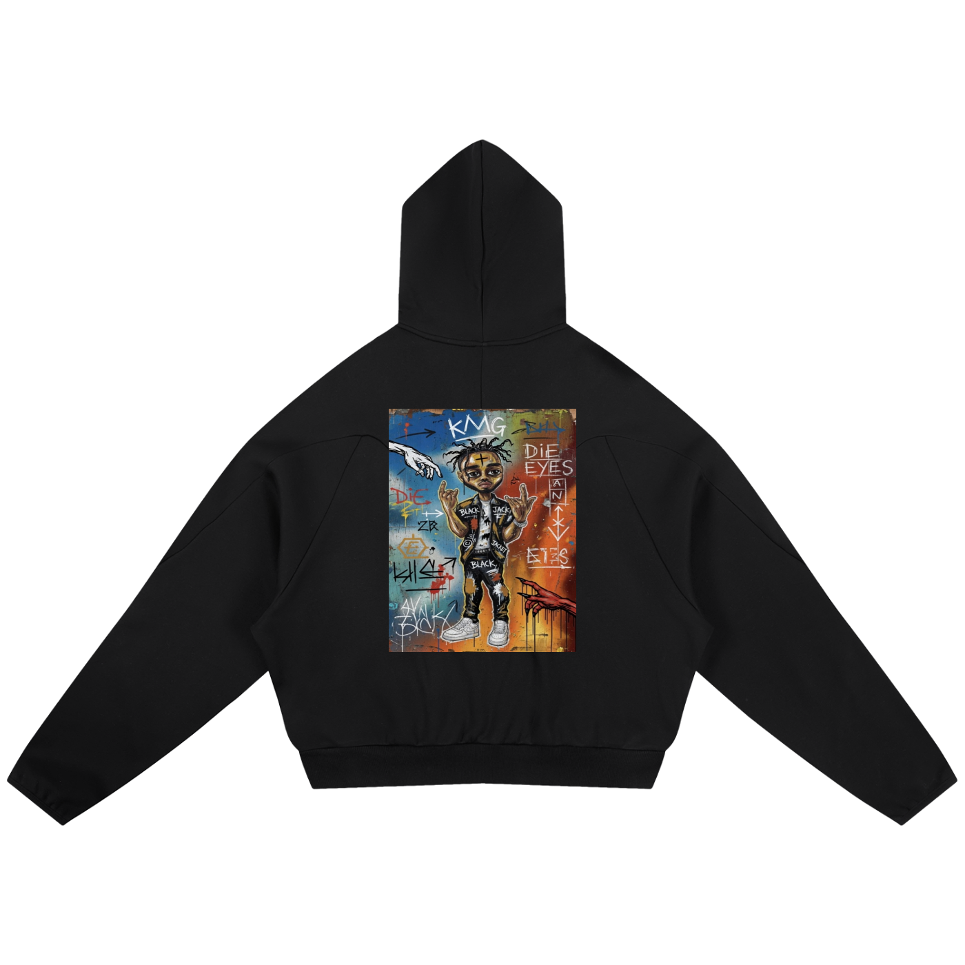 Curved YolBasqui gogh (exclusive) Panel Raglan Hoodie