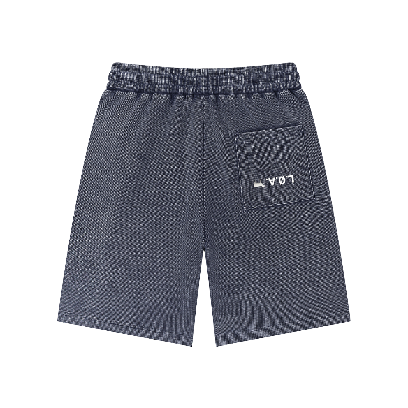 Mineral wash waffle knit shorts with textured streetwear design