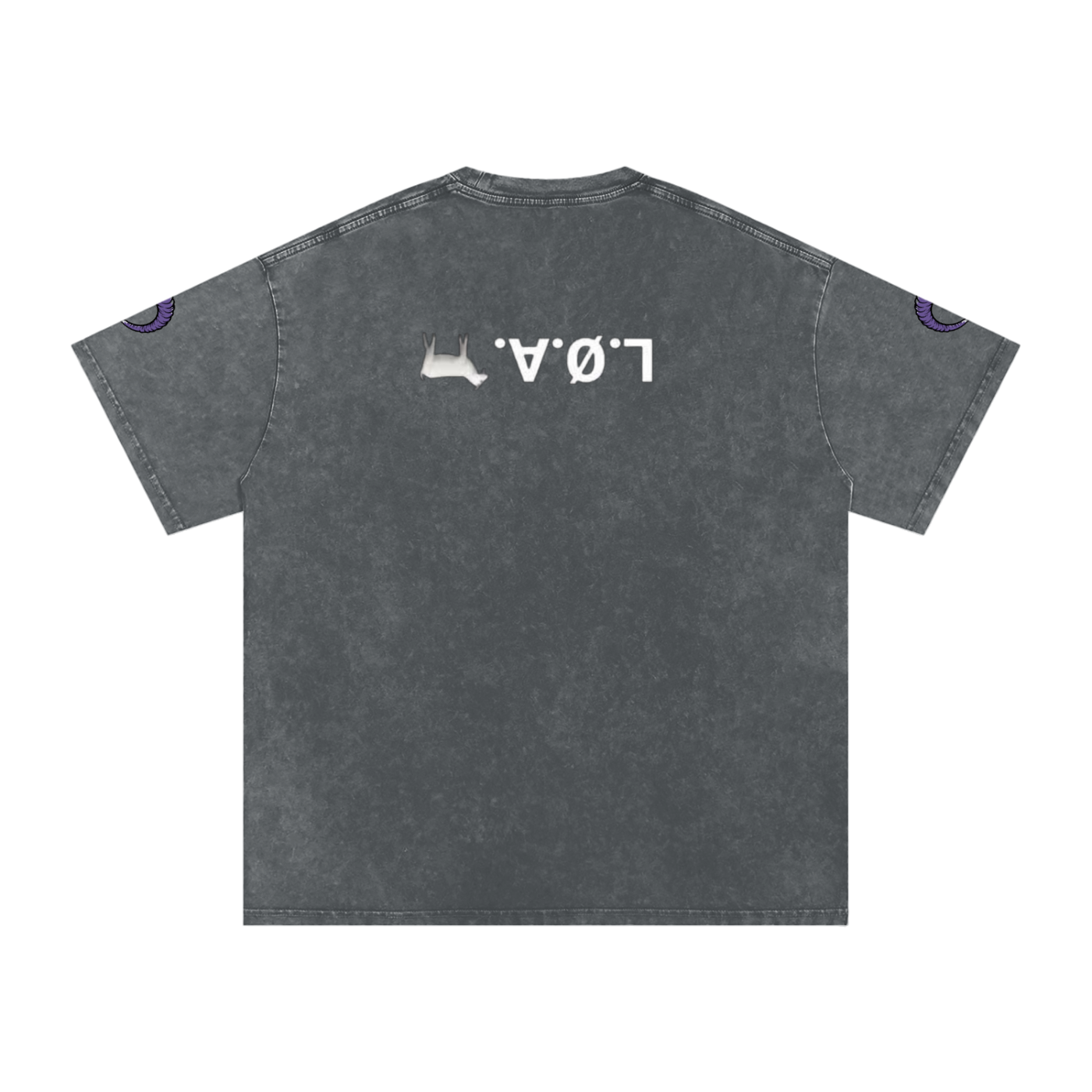 snow washed oversized cotton t-shirt with vintage streetwear design