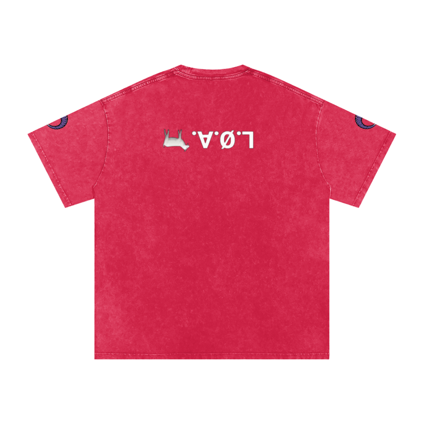 snow washed oversized cotton t-shirt with vintage streetwear design