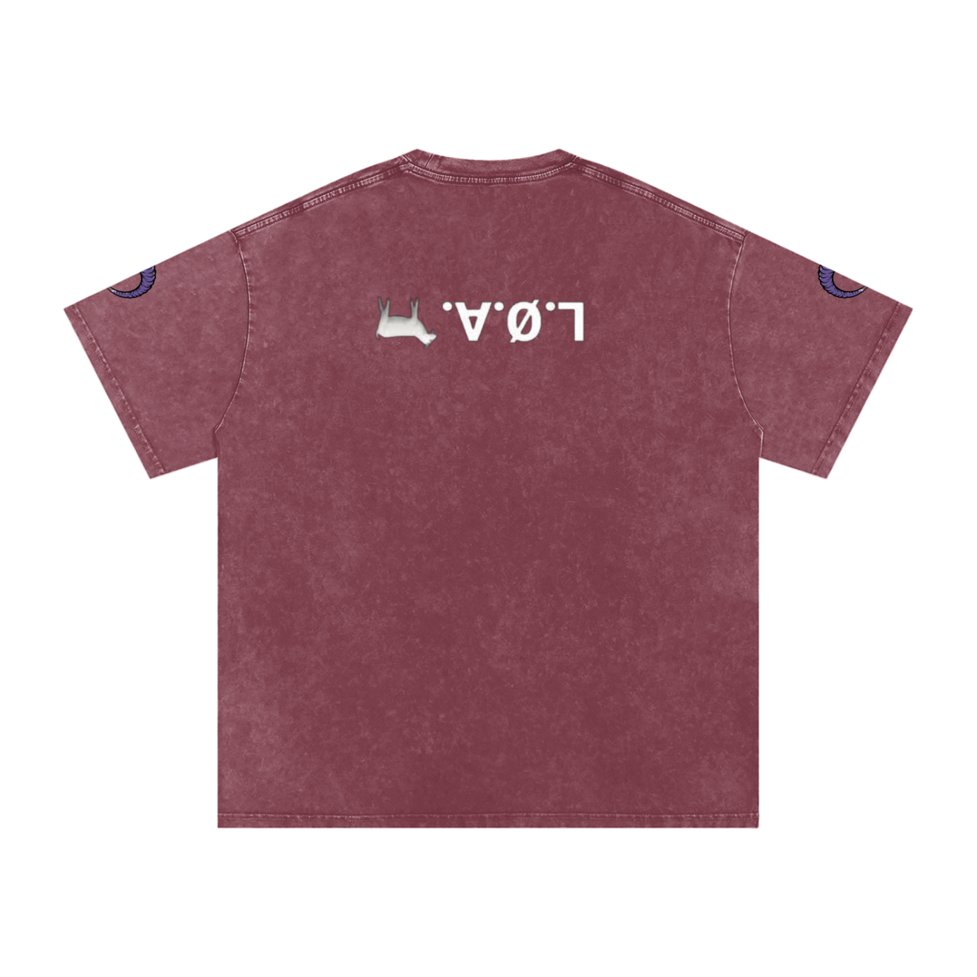 snow washed oversized cotton t-shirt with vintage streetwear design