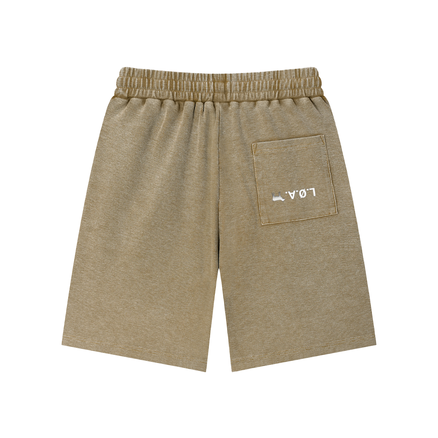 Mineral wash waffle knit shorts with textured streetwear design