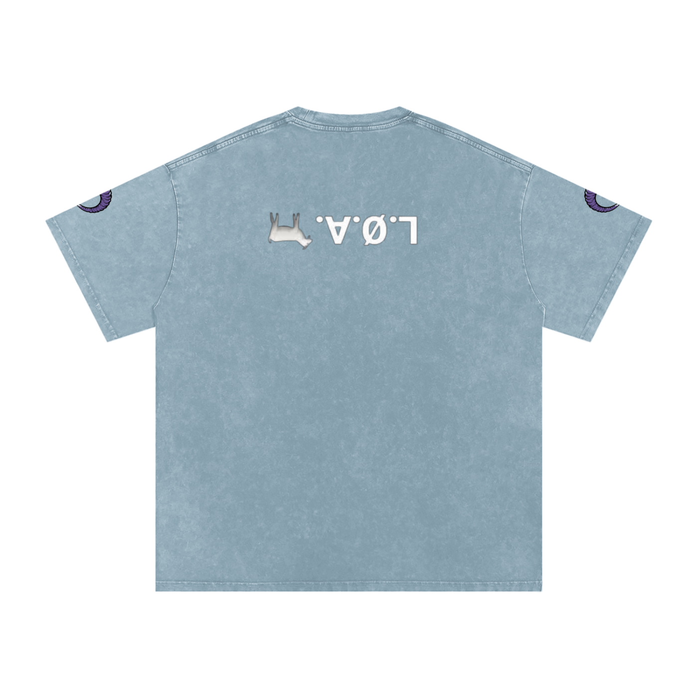 snow washed oversized cotton t-shirt with vintage streetwear design
