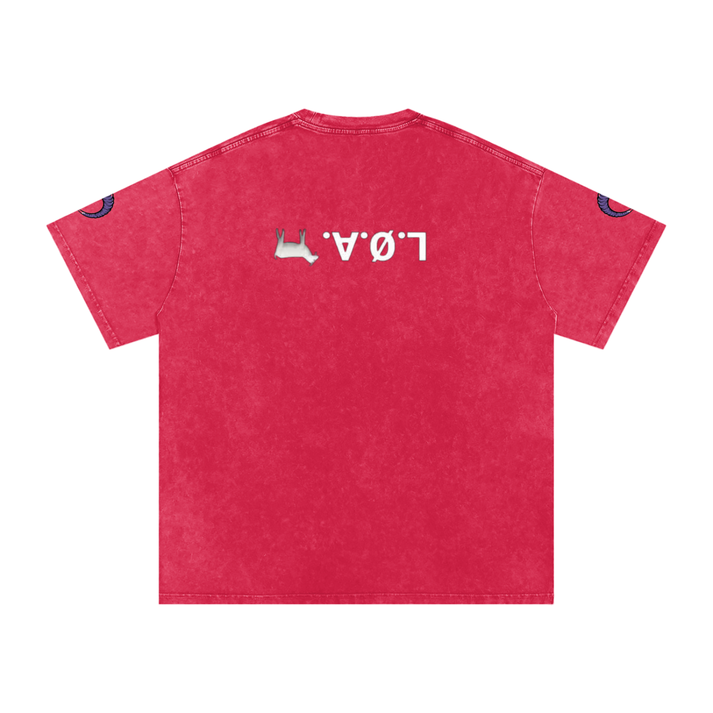 Snow washed oversized cotton t-shirt with vintage streetwear design