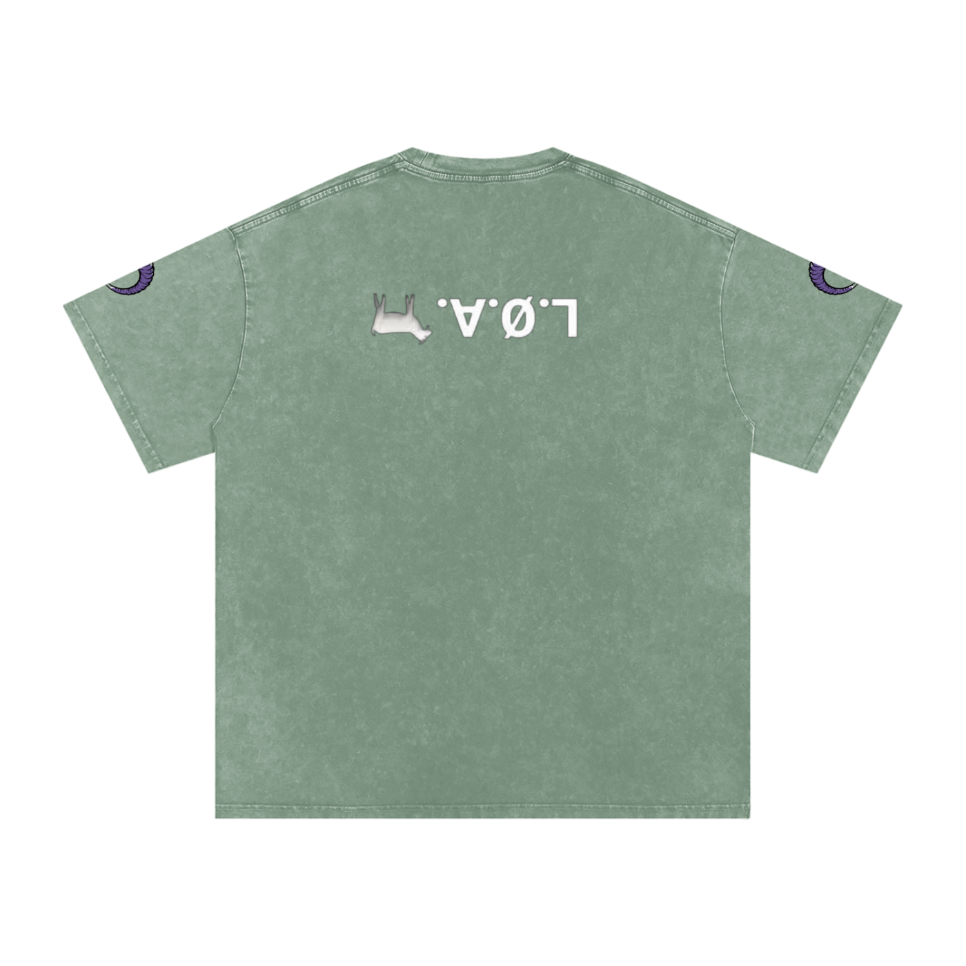 snow washed oversized cotton t-shirt with vintage streetwear design