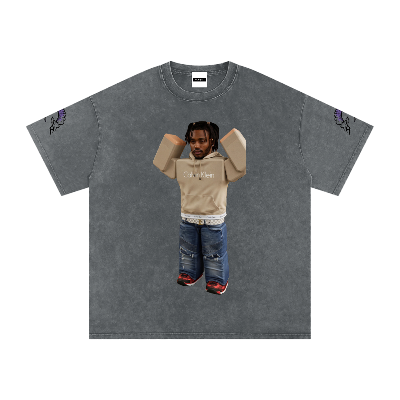 Snow Washed Oversized Cotton T-Shirt