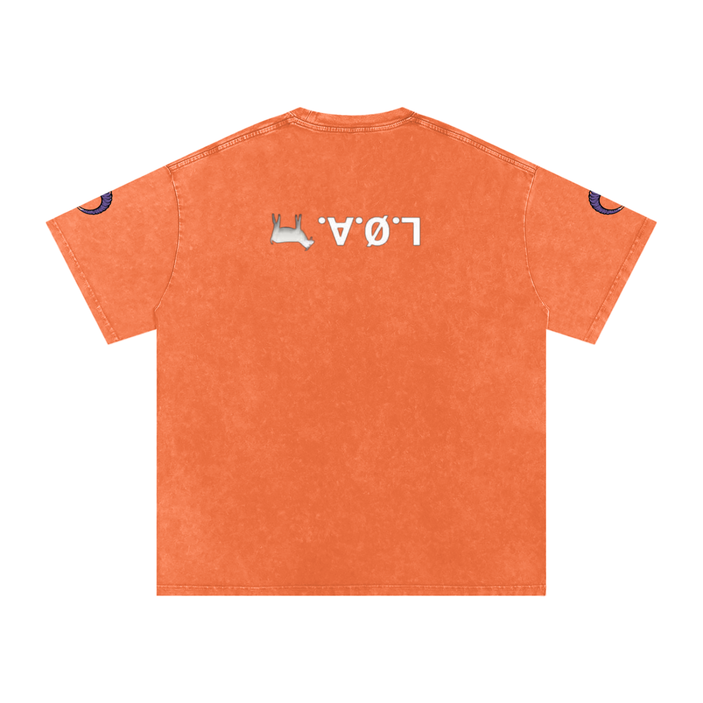 snow washed oversized cotton t-shirt with vintage streetwear design