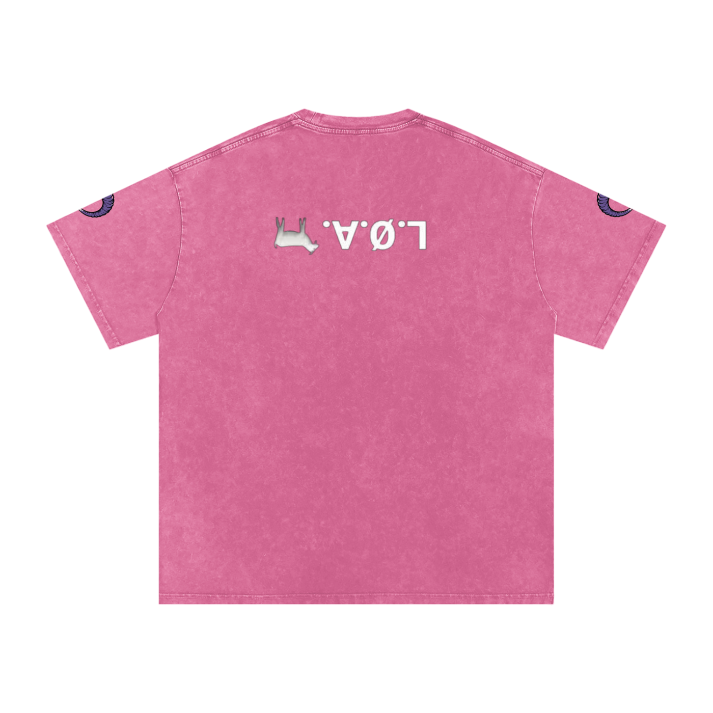 snow washed oversized cotton t-shirt with vintage streetwear design