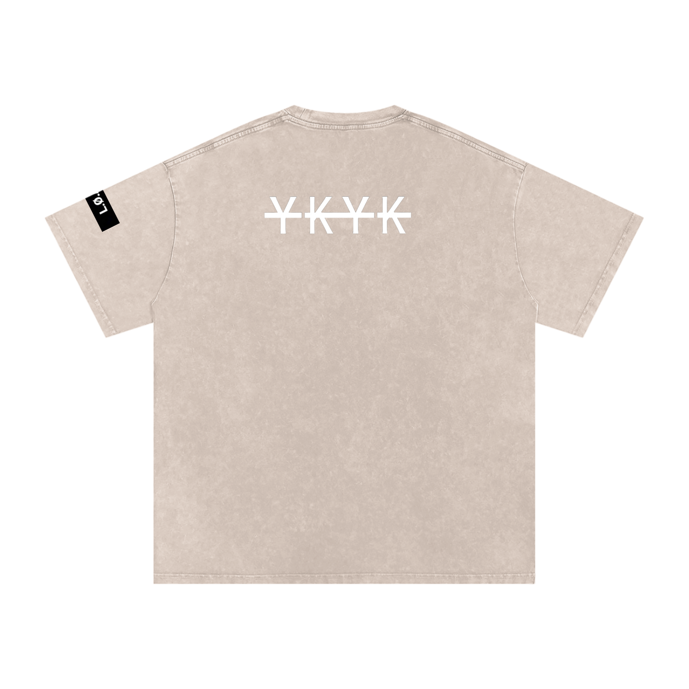 Snow washed oversized cotton t-shirt with vintage streetwear design