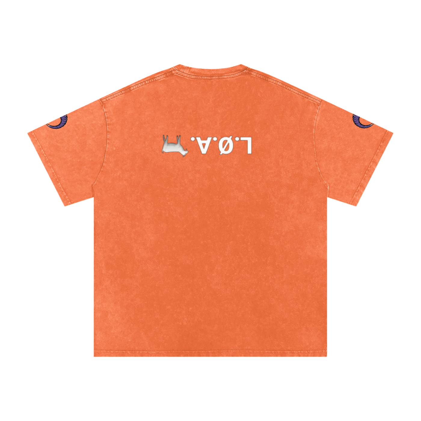 Snow washed oversized cotton t-shirt with vintage streetwear design