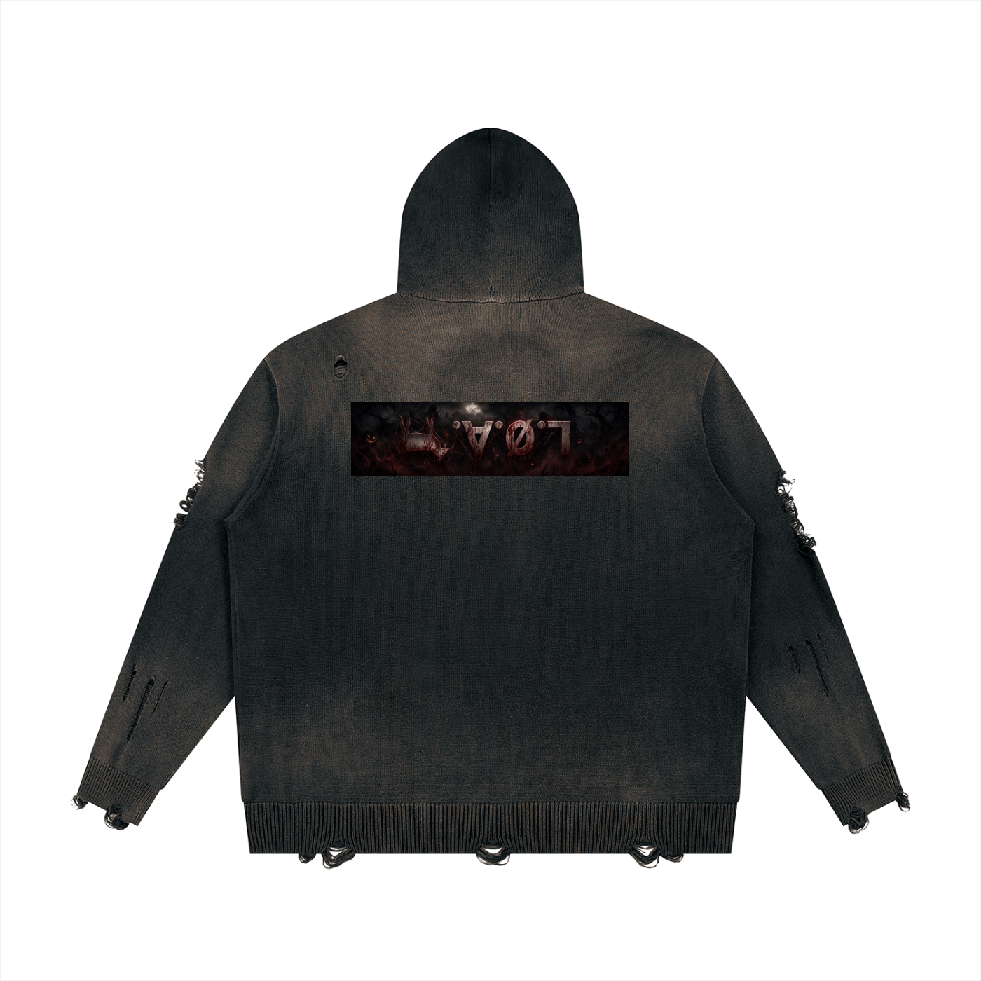 Back from the dead Unisex Distressed Full Zip Sweater