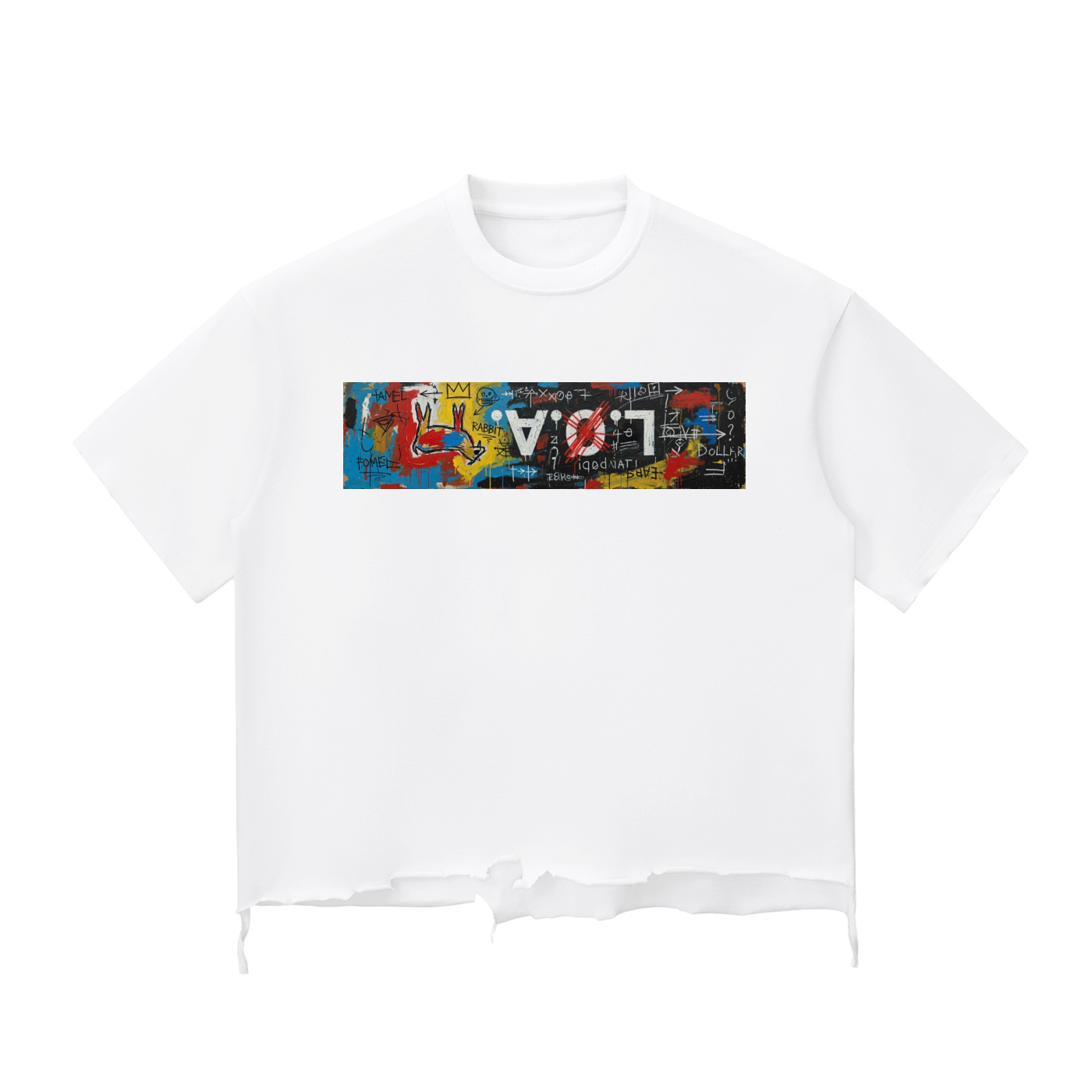 Snow Wash Raw-Hem Boxy T-shirt