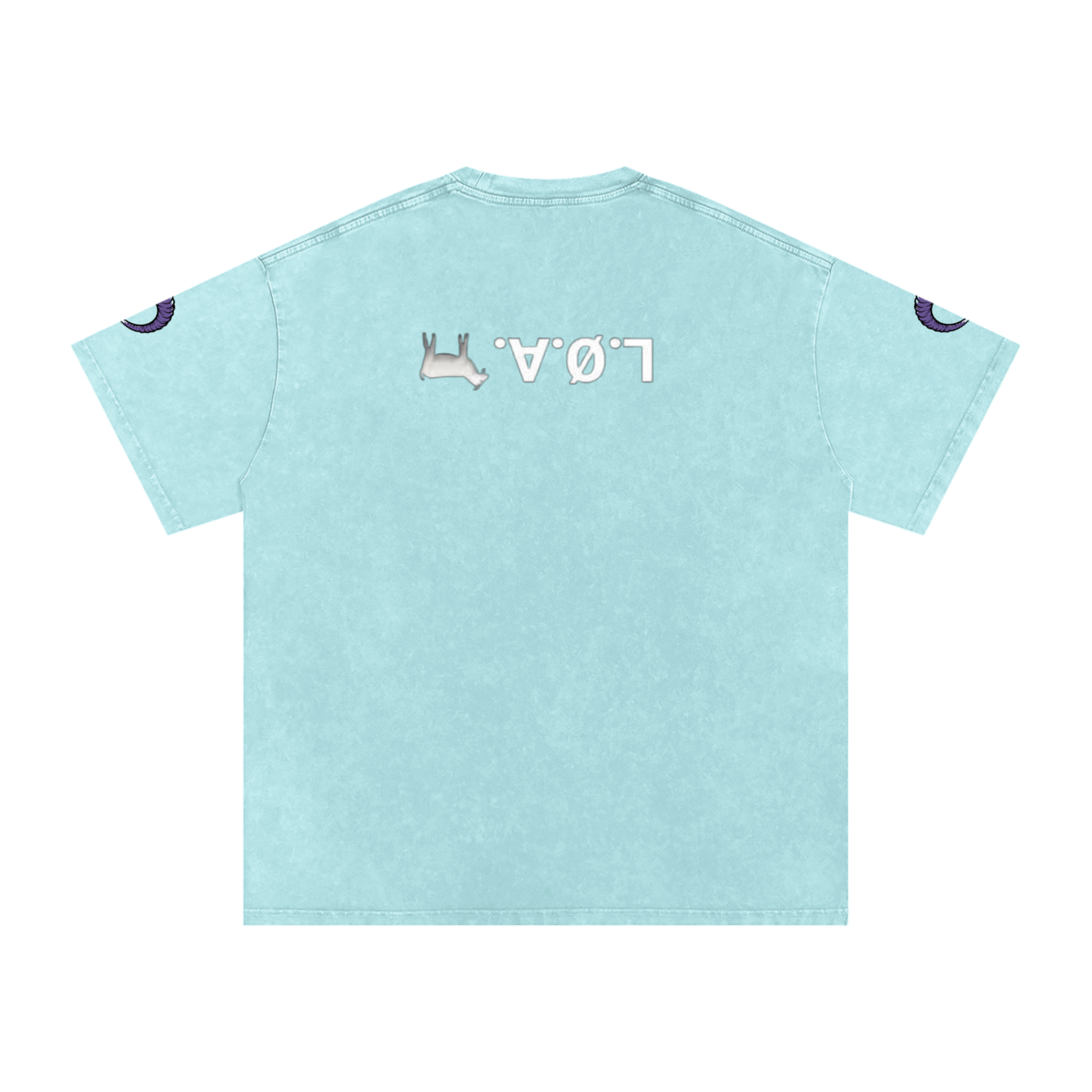 snow washed oversized cotton t-shirt with vintage streetwear design