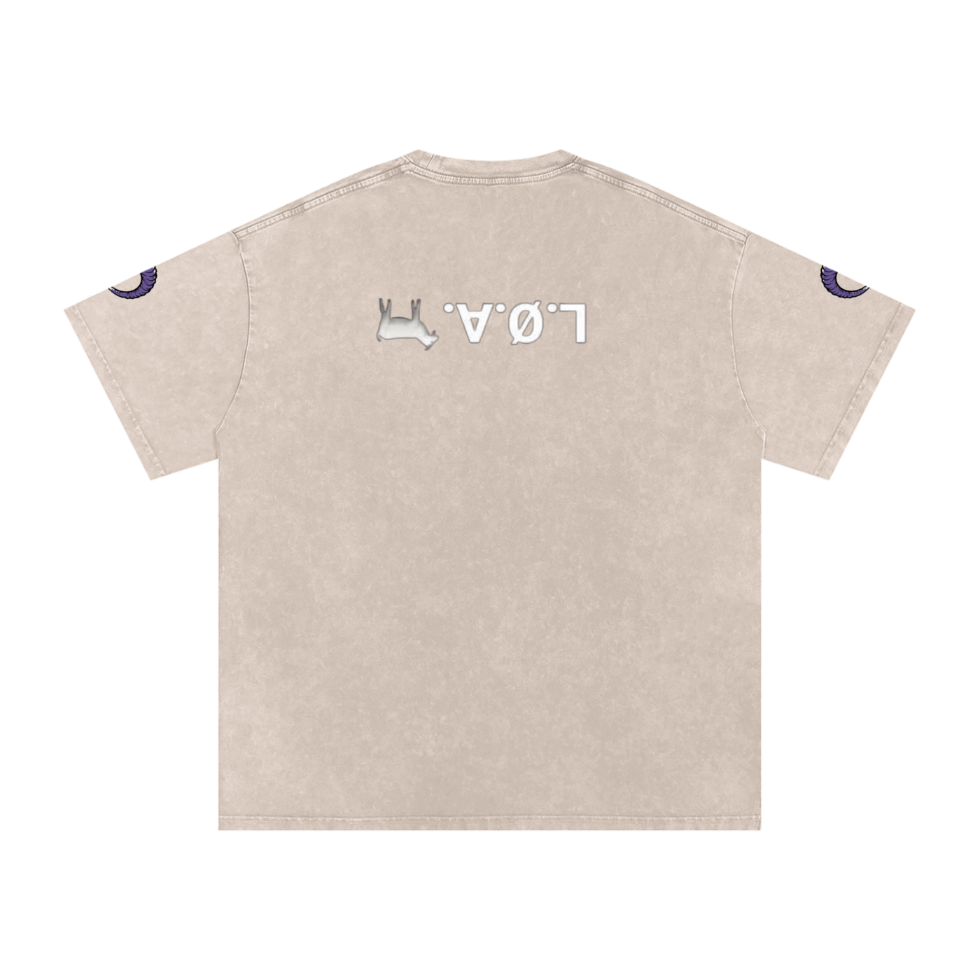 snow washed oversized cotton t-shirt with vintage streetwear design