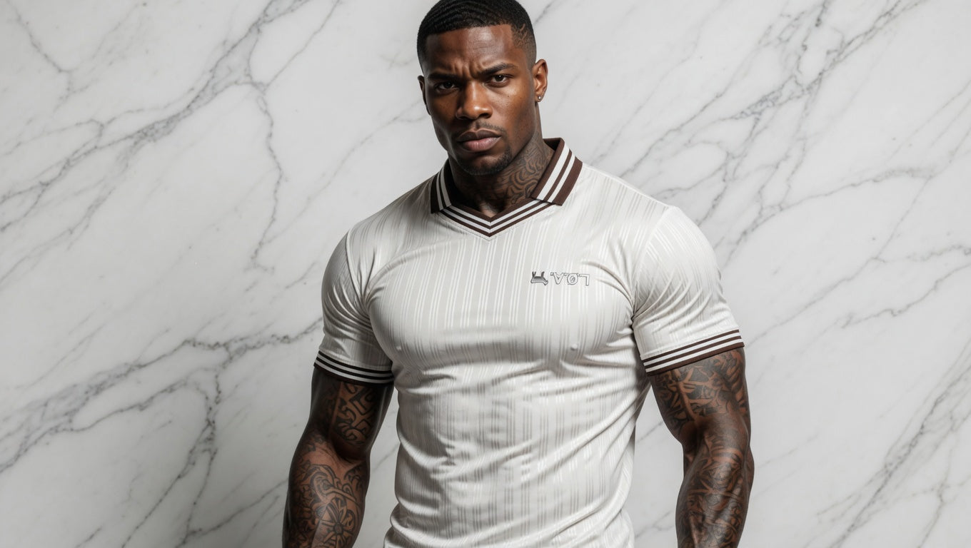 LIFE OF A GOAT | L.O.A.G Elite Ensemble Contrast Stripes Polo Collar T-Shirt