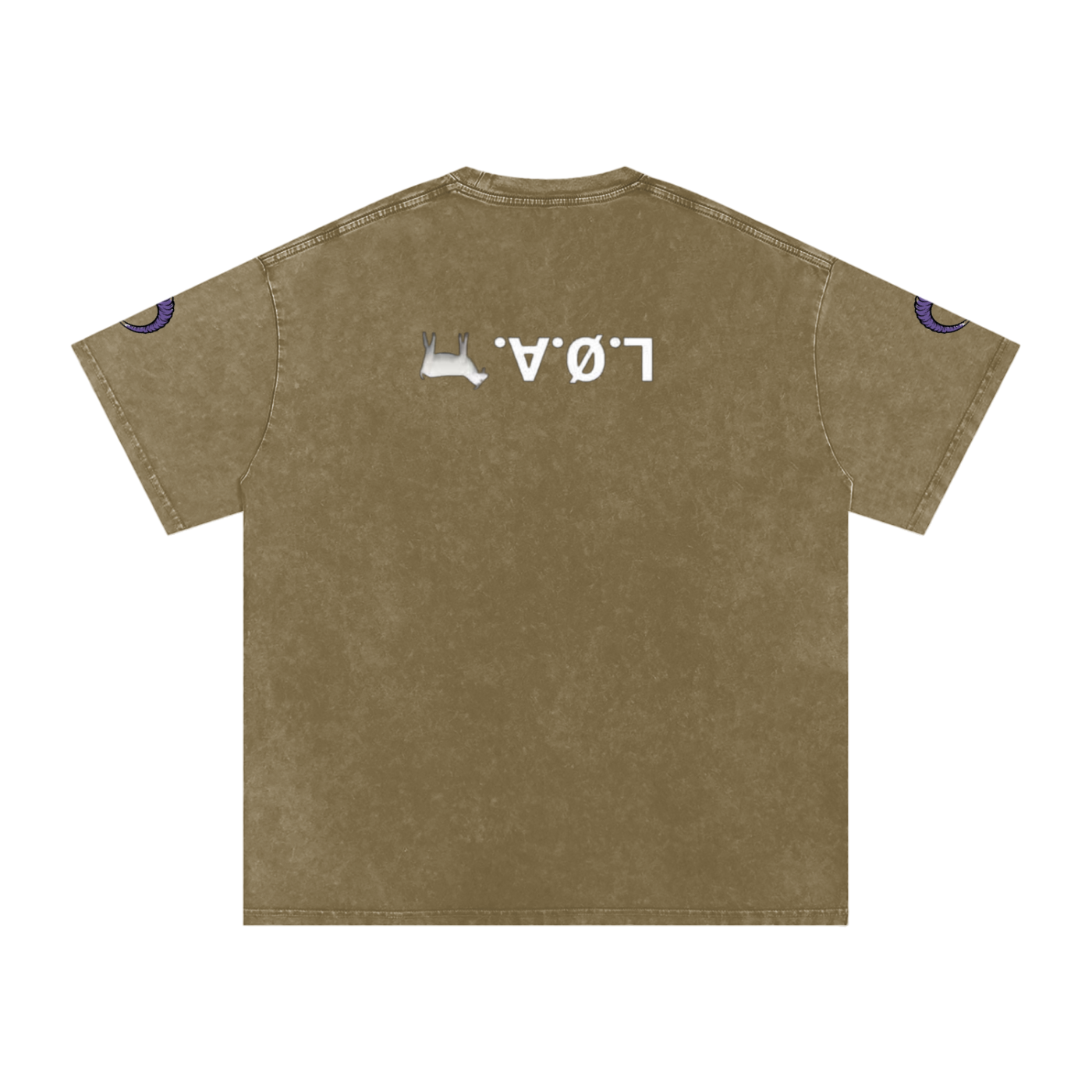 snow washed oversized cotton t-shirt with vintage streetwear design