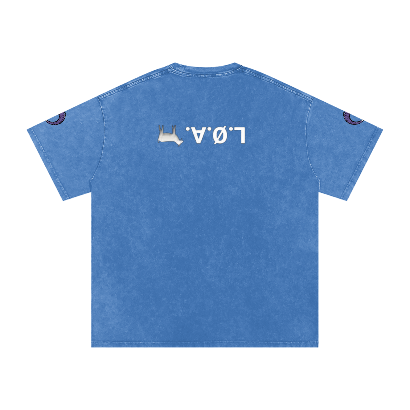 snow washed oversized cotton t-shirt with vintage streetwear design