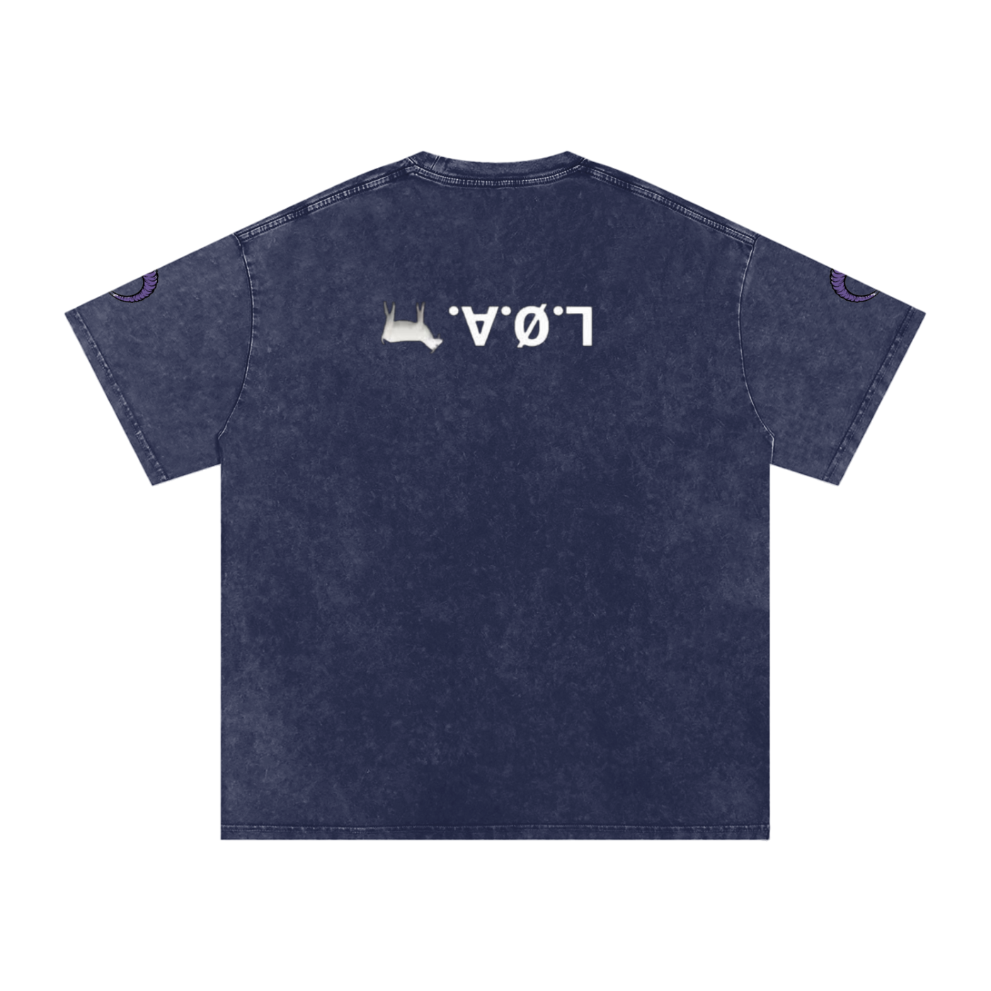 snow washed oversized cotton t-shirt with vintage streetwear design