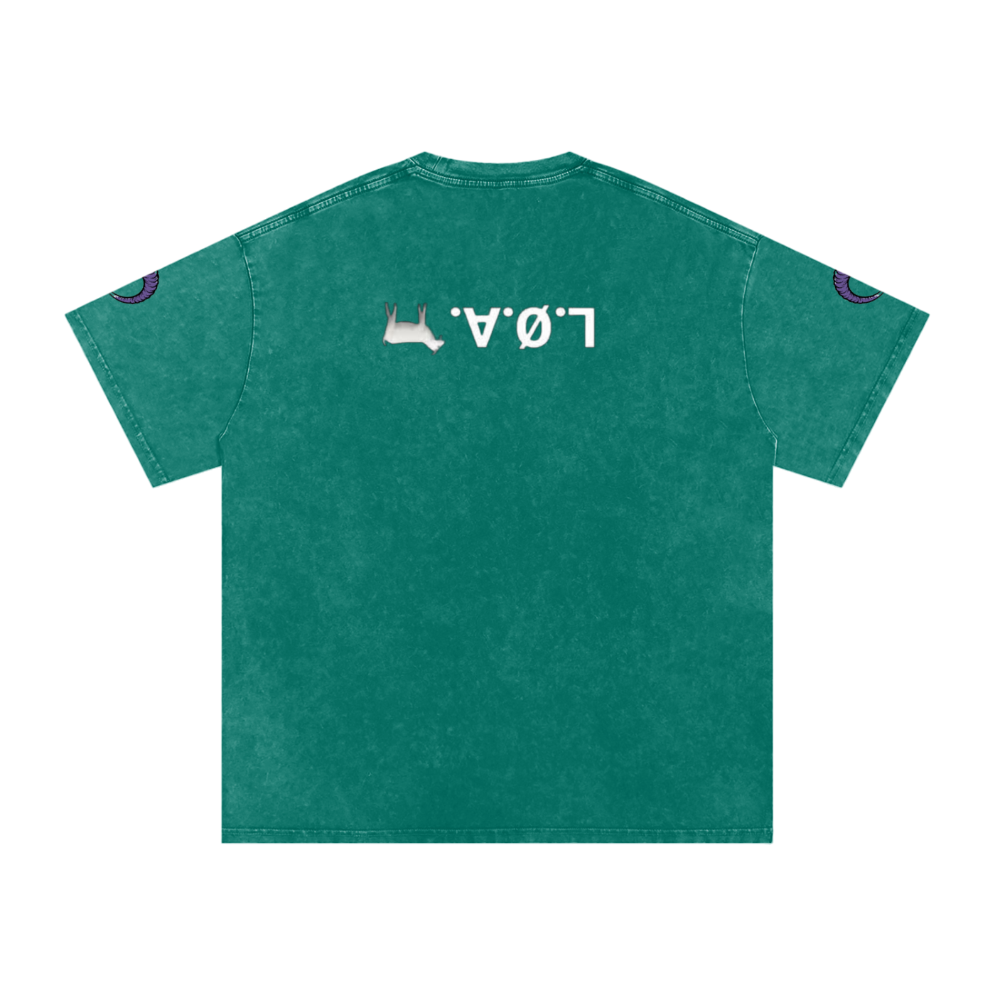 snow washed oversized cotton t-shirt with vintage streetwear design