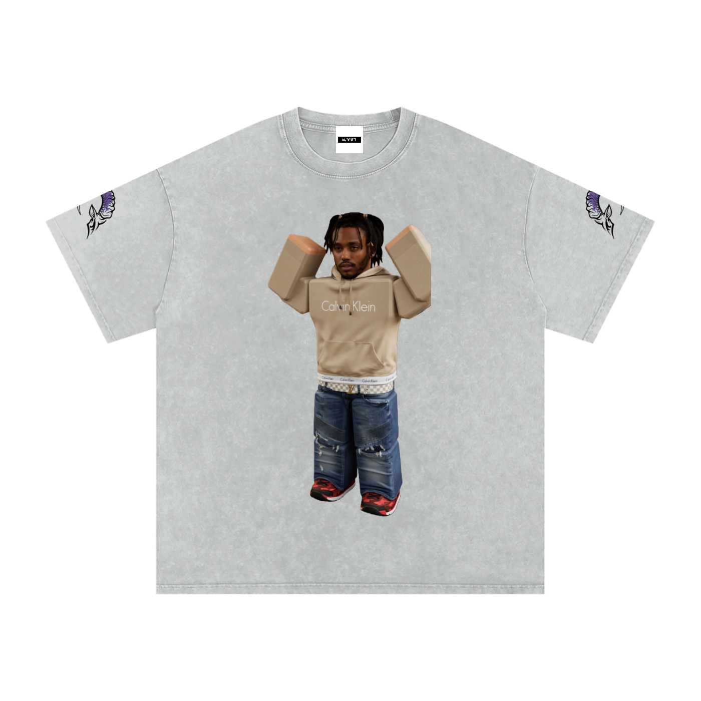 Snow Washed Oversized Cotton T-Shirt