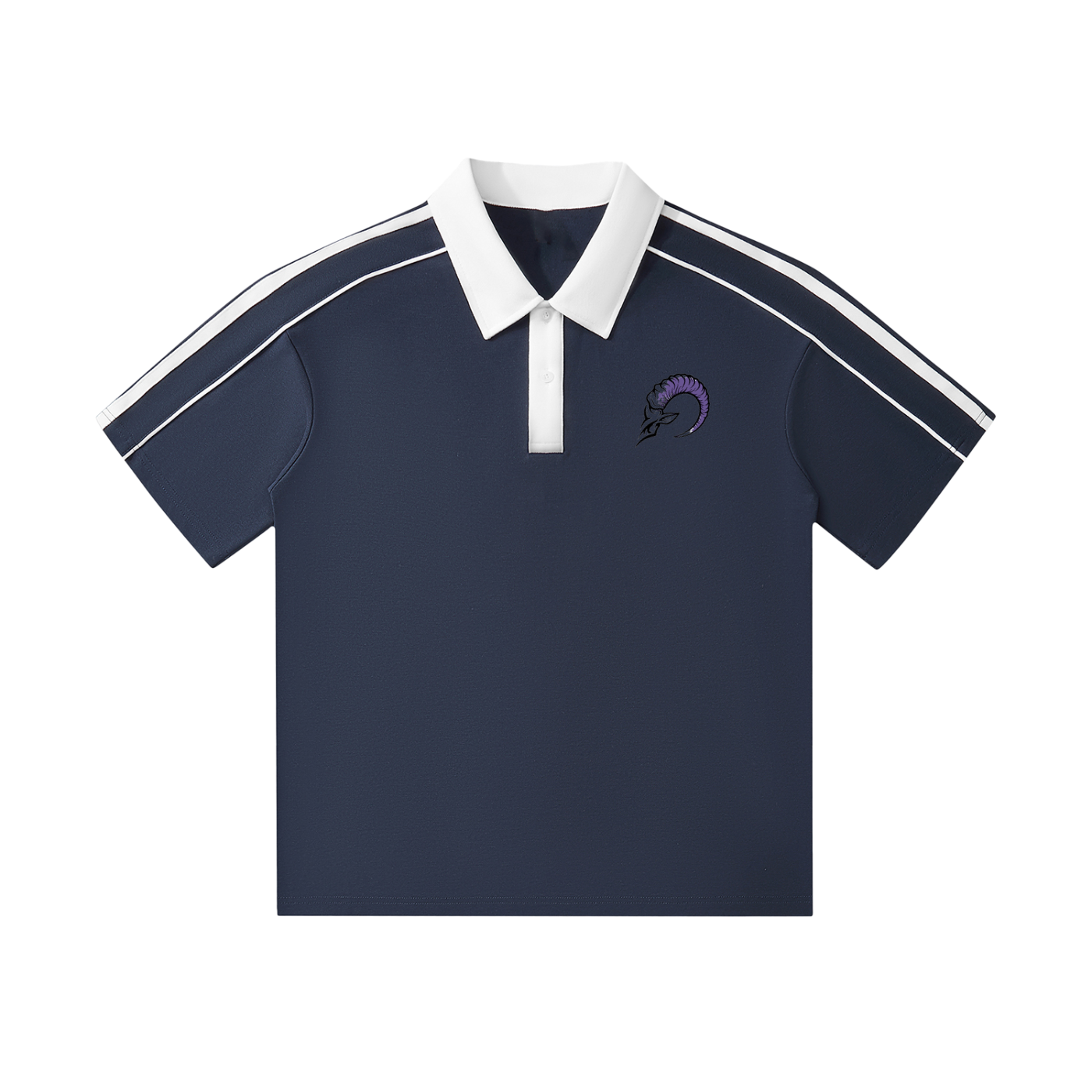 Contrast collar polo shirt with short sleeve casual streetwear design