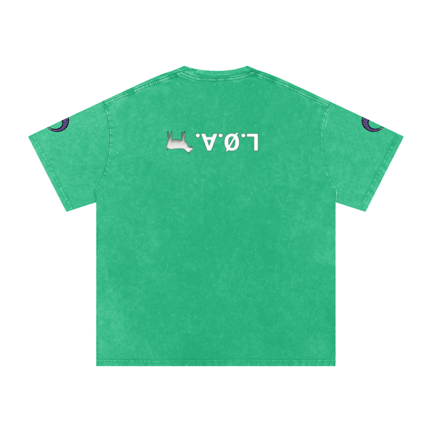snow washed oversized cotton t-shirt with vintage streetwear design