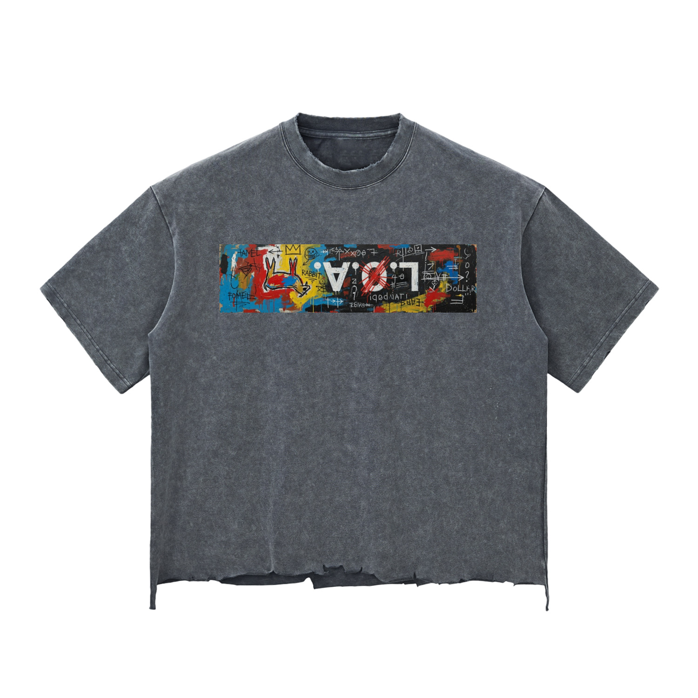 Snow Wash Raw-Hem Boxy T-shirt