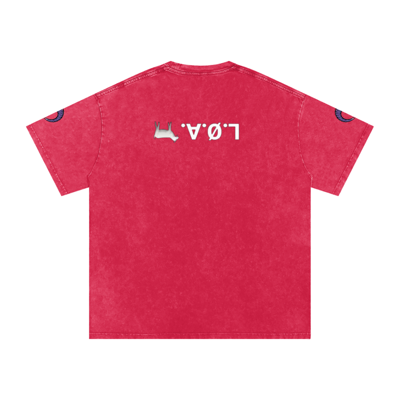 snow washed oversized cotton t-shirt with vintage streetwear design