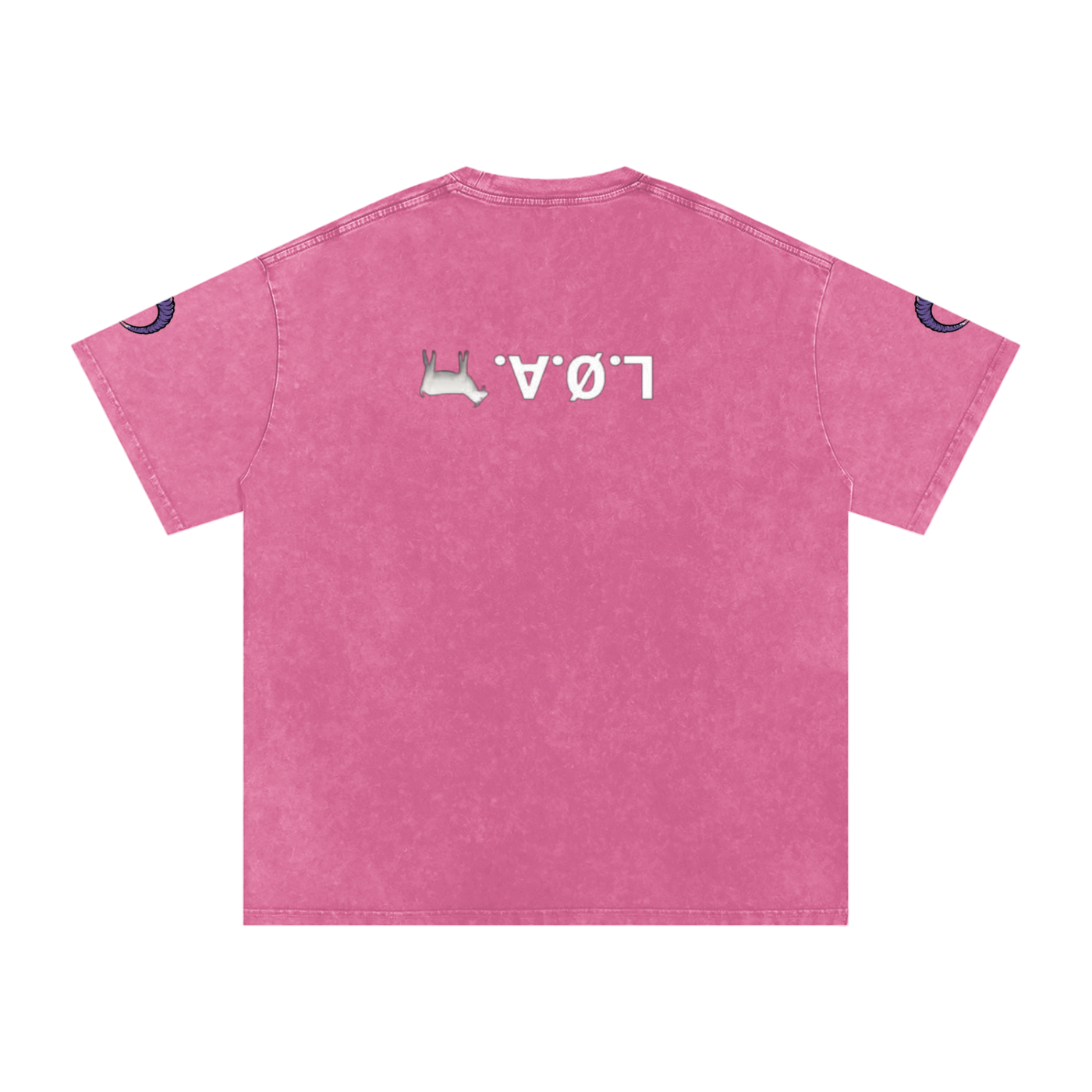 Snow washed oversized cotton t-shirt with vintage streetwear design