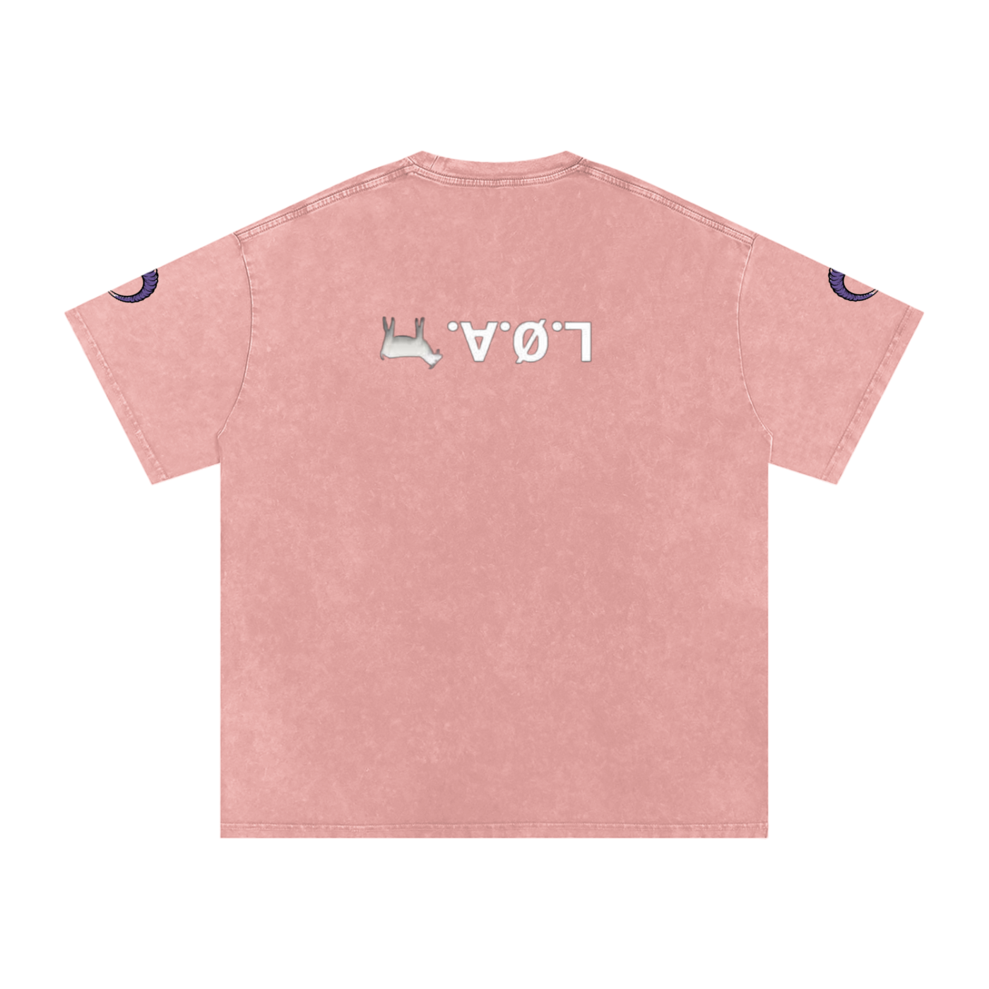 Snow washed oversized cotton t-shirt with vintage streetwear design
